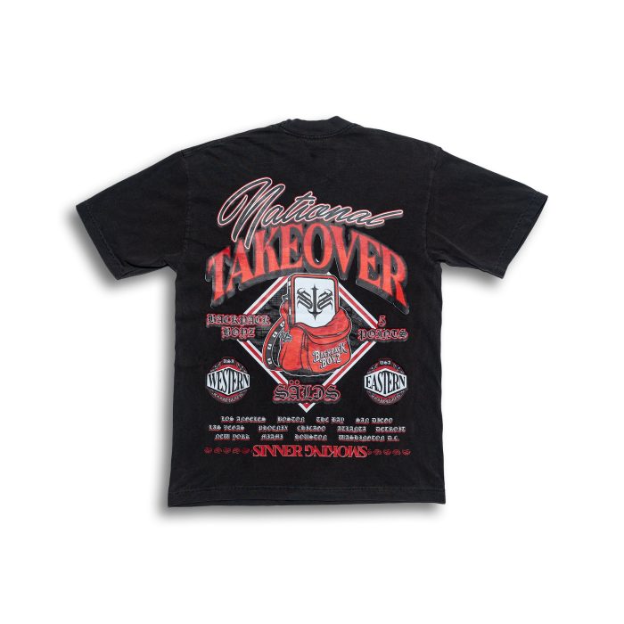 SINNER SEEKING X BACKPACKBOYZ NATIONAL TAKEOVER TEE