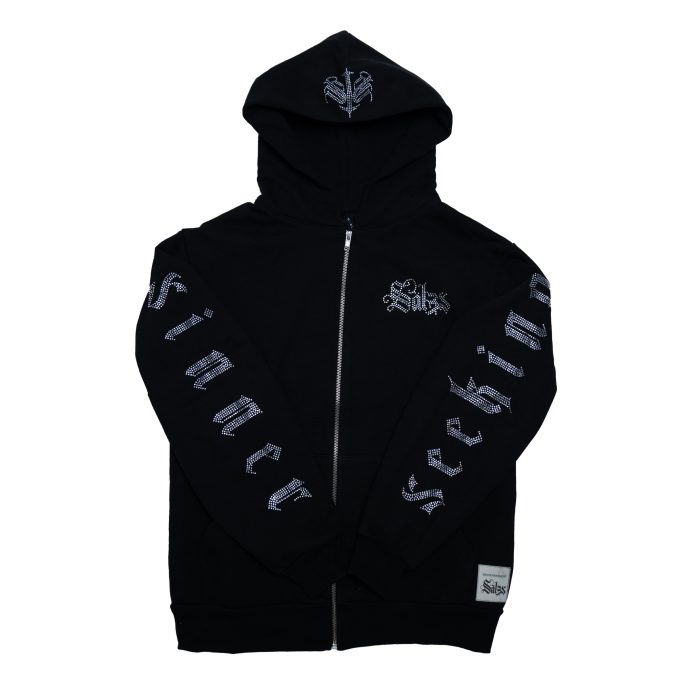 Rhinestone zip up